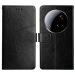 For Xiaomi 15 Ultra Y-shaped Pattern Flip Leather Phone Case(Black)