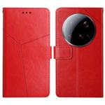 For Xiaomi 15 Ultra Y-shaped Pattern Flip Leather Phone Case(Red)