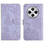 For Redmi 14C 4G Skin Feel Butterfly Embossed Flip Leather Phone Case(Purple)