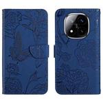 For Redmi Note 14 Pro+ 5G Skin Feel Butterfly Embossed Flip Leather Phone Case(Blue)