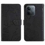 For Redmi 15C 4G 171.5mm / Poco C85 4G Skin Feel Butterfly Embossed Flip Leather Phone Case(Black)