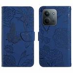 For Redmi 15C 5G 173.1mm / 15C 4G 173.1mm Skin Feel Butterfly Embossed Flip Leather Phone Case(Blue)