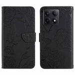 For Xiaomi 14T 5G Global Skin Feel Butterfly Embossed Flip Leather Phone Case(Black)