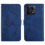 For Xiaomi 14T 5G Global Skin Feel Butterfly Embossed Flip Leather Phone Case(Blue)