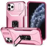 For iPhone 11 Pro Max Sliding Camshield Holder Phone Case(Pink + Rose Red)