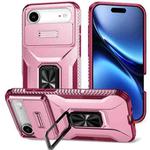 For iPhone 17 Air Sliding Camshield Holder Phone Case(Pink + Rose Red)