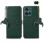 For Motorola Edge 50 Genuine Leather Litchi Texture RFID Leather Phone Case(Green)