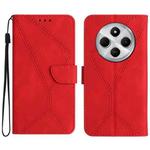 For Redmi 14C 4G Stitching Embossed Leather Phone Case(Red)