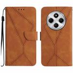 For Redmi 14C 4G Stitching Embossed Leather Phone Case(Brown)