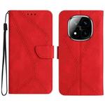 For Redmi Note 14 Pro+ 5G Stitching Embossed Leather Phone Case(Red)