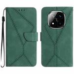 For Redmi Note 14 Pro+ 5G Stitching Embossed Leather Phone Case(Green)