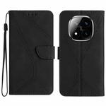 For Redmi Note 14 Pro+ 5G Stitching Embossed Leather Phone Case(Black)