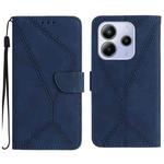 For Redmi Note 14 4G 164.84mm EU Version Stitching Embossed Leather Phone Case(Blue)