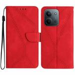 For Redmi 15C 4G 171.5mm / Poco C85 4G Stitching Embossed Leather Phone Case(Red)