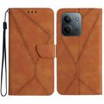 For Redmi 15C 4G 171.5mm / Poco C85 4G Stitching Embossed Leather Phone Case(Brown)