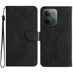 For Redmi 15C 4G 171.5mm / Poco C85 4G Stitching Embossed Leather Phone Case(Black)