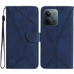 For Redmi 15C 4G 171.5mm / Poco C85 4G Stitching Embossed Leather Phone Case(Blue)