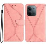 For Redmi 15C 5G 173.1mm / 15C 4G 173.1mm Stitching Embossed Leather Phone Case(Pink)