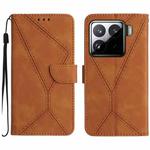 For Xiaomi 15 Stitching Embossed Leather Phone Case(Brown)