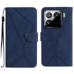For Xiaomi 15 Stitching Embossed Leather Phone Case(Blue)