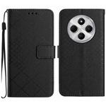 For Redmi 14C 4G Rhombic Grid Texture Leather Phone Case(Black)