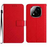 For Redmi Note 14 Pro+ 5G Rhombic Grid Texture Leather Phone Case(Red)