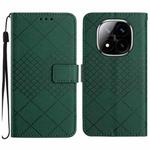 For Redmi Note 14 Pro+ 5G Rhombic Grid Texture Leather Phone Case(Green)