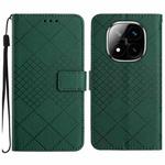 For Redmi Note 14 Pro 4G Rhombic Grid Texture Leather Phone Case(Green)