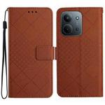 For Redmi 15C 4G 171.5mm / Poco C85 4G Rhombic Grid Texture Leather Phone Case(Brown)