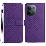 For Redmi 15C 5G 173.1mm / 15C 4G 173.1mm Rhombic Grid Texture Leather Phone Case(Purple)