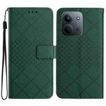 For Redmi 15C 5G 173.1mm / 15C 4G 173.1mm Rhombic Grid Texture Leather Phone Case(Green)