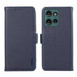 For Motorola Edge 50 Neo ABEEL Side-Magnetic Litchi Pattern Leather RFID Phone Case(Blue)