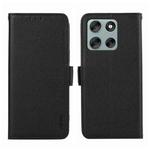 For Motorola Moto G86 5G ABEEL Side-Magnetic Litchi Pattern Leather RFID Phone Case(Black)