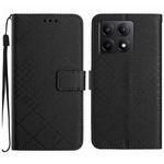 For Xiaomi 14T Pro 5G Global Rhombic Grid Texture Leather Phone Case(Black)