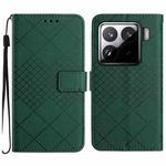 For Xiaomi 15 Rhombic Grid Texture Leather Phone Case(Green)
