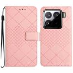 For Xiaomi 15 Rhombic Grid Texture Leather Phone Case(Pink)