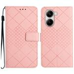 For Xiaomi Poco X7 Pro Rhombic Grid Texture Leather Phone Case(Pink)
