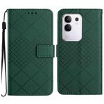 For Xiaomi 15 Ultra Rhombic Grid Texture Leather Phone Case(Green)
