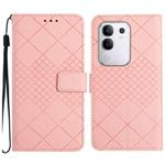 For Xiaomi 15 Ultra Rhombic Grid Texture Leather Phone Case(Pink)