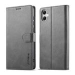 For Samsung Galaxy A07 4G LC.IMEEKE Calf Texture Leather Phone Case(Grey)