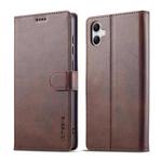 For Samsung Galaxy A07 4G LC.IMEEKE Calf Texture Leather Phone Case(Coffee)