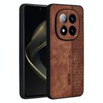 For Redmi Note 14 Pro+ 5G AZNS 3D Embossed Skin Feel Phone Case(Brown)