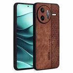 For Redmi K80 Pro AZNS 3D Embossed Skin Feel Phone Case(Brown)