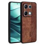 For Redmi Note 14S 4G AZNS 3D Embossed Skin Feel Phone Case(Brown)