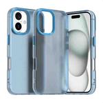 For iPhone 16 Plus Candy PC Hybrid TPU Shockproof Phone Case(Blue)