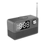 BT509 LED Bluetooth 5.3 Speaker Alarm Clock Music Display Radio(Black)