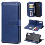 For Sony Xperia L4 Multifunctional Magnetic Copper Buckle Horizontal Flip Solid Color Leather Case with 10 Card Slots & Wallet & Holder & Photo Frame(Navy Blue)