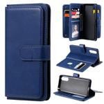 For Sony Xpeira 10 II Multifunctional Magnetic Copper Buckle Horizontal Flip Solid Color Leather Case with 10 Card Slots & Wallet & Holder & Photo Frame(Navy Blue)