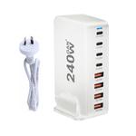 YMS-858 GaN 240W USB x 4, USB-C / Type-C x 4 Fast Charger, Plug Type:AU Plug(White)