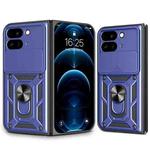 For Google Pixel 9 Pro Fold Sliding Camera Cover Design TPU+PC Phone Case(Blue)